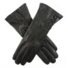 Women's Three-Point Cashmere-Lined Leather Gloves With Buttons