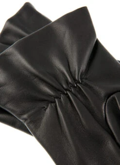 Women’s Touchscreen Three-Point Cashmere-Lined Leather Gloves With Buttons -Dents 7 2060Black3