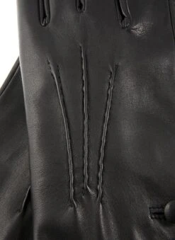 Women's Three-Point Cashmere-Lined Leather Gloves With Buttons -Dents 7 2060 20black 202