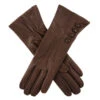 Women's Three-Point Silk-Lined Leather Gloves With Buttons