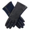 Women's Half Silk-Lined Leather And Elastane Gloves
