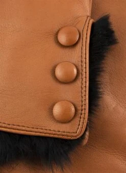 Women's Wool-Lined Leather Gloves With Fur Cuffs -Dents 7 2334 20cognac 201 244e9e09 2e2e 49be bb1d f58426952438
