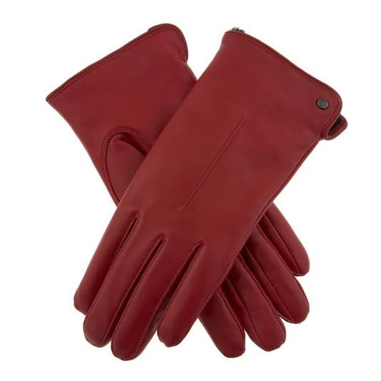 Women's Single-Point Faux Fur-Lined Leather Gloves
