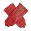 Women's Lined Leather Gloves With Studs And Heart Pendant