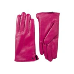 Women’s Touchscreen Single-Point Faux Fur-Lined Leather Gloves -Dents 7 2461 Fuchsia