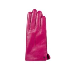 Women’s Touchscreen Single-Point Faux Fur-Lined Leather Gloves -Dents 7 2461 Fuchsia 2