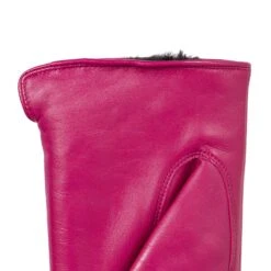 Women’s Touchscreen Single-Point Faux Fur-Lined Leather Gloves -Dents 7 2461 Fuchsia 5