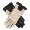 Women's Handsewn Crochet-Back Imitation Peccary Leather Driving Gloves