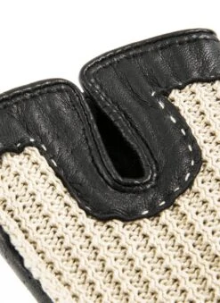 Women's Handsewn Crochet-Back Imitation Peccary Leather Driving Gloves -Dents 7 3000 20black 201