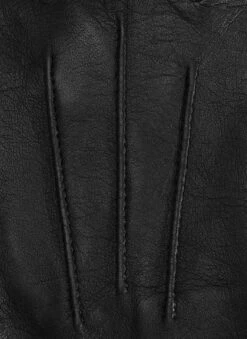 Women's Touchscreen Three-Point Silk-Lined Leather Gloves With Buttons -Dents 7 5000 20black 202