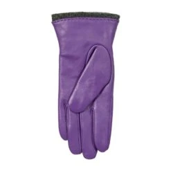 Women’s Wool-Lined Leather Gloves With Quilted Cuffs And Bow -Dents 7 5021 Amethyst 3