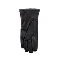 Women’s Wool-Lined Leather Gloves With Quilted Cuffs And Bow -Dents 7 5021 Black Charcoal 3
