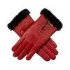 Women’s Touchscreen Faux Fur-Lined Leather Gloves With Zip
