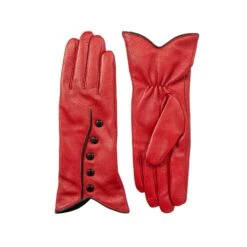Women’s Wool-Lined Leather Gloves With Buttons And Piping -Dents 7 5023 Berry 1 ac0af529 6eea 4483 8694 50e2c9e75bc5