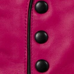 Women’s Wool-Lined Leather Gloves With Buttons And Piping -Dents 7 5023 Fuchsia Black 7