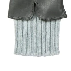 Women’s Three-Point Wool Blend-Lined Leather Gloves With Knitted Cuffs -Dents 7 5025 Charcoal 4