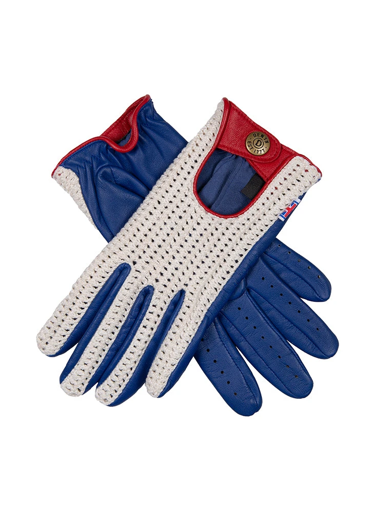 Women's Heritage Union Jack Crochet-Back Leather Driving Gloves 1 Women's Heritage Union Jack Crochet-Back Leather Driving Gloves