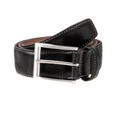 Men's Full-Grain Leather Belt With Contrast Stitching