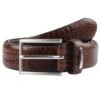 Men's Lined Crocodile-Print Leather Belt