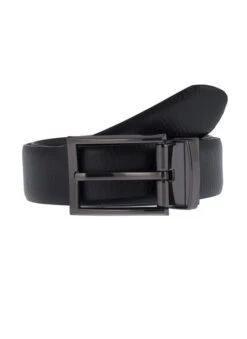 Men's Reversible Grainy Leather Belt With Gunmetal Buckle