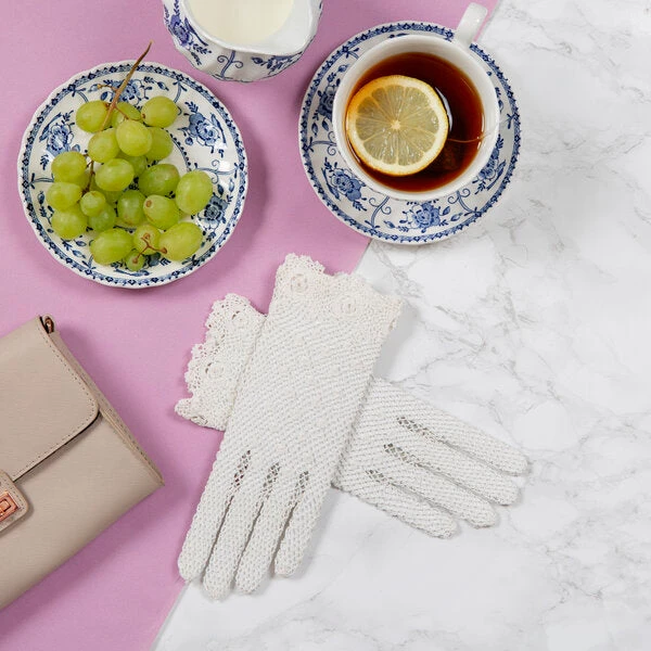 Women's Cotton Crochet Gloves - Image 3