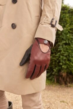 Men's Heritage Two-Colour Leather Driving Gloves -Dents DentsGloves C06 187