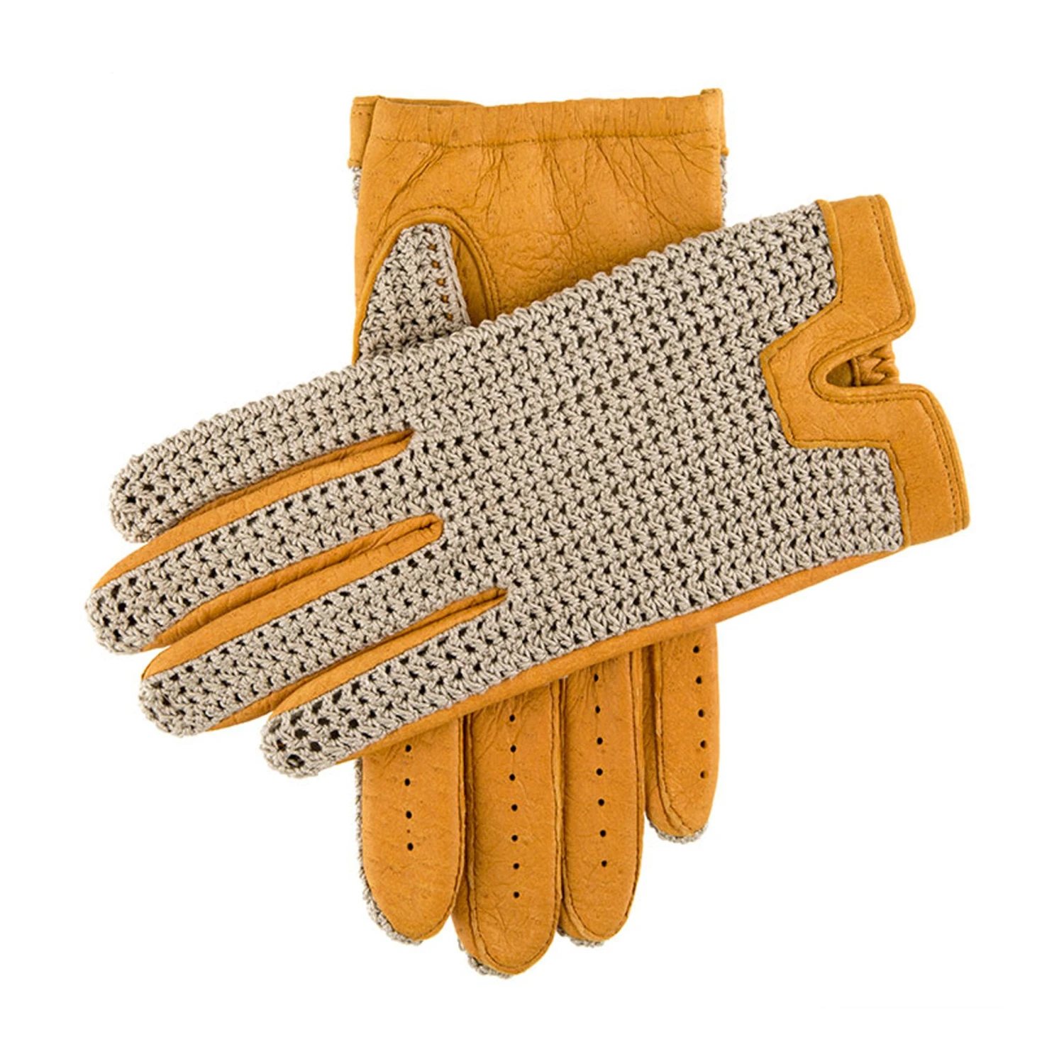 Men's Heritage Crochet-Back Peccary Leather Gloves 1 Men's Heritage Crochet-Back Peccary Leather Gloves
