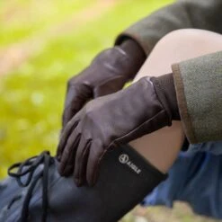 Women's Heritage Water-Resistant Silk-Lined Left Hand Leather Shooting Gloves -Dents Womensleathershootinggloves 6