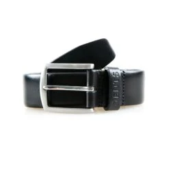 Men’s Heritage Full-Grain Leather Belt With Satin Nickel Buckle