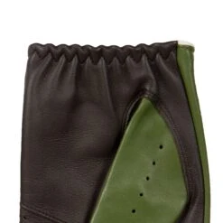 Men’s Touchscreen Three-Colour Leather Driving Gloves -Dents mens leather touchscreen three colour gloves green brown white palm cuff