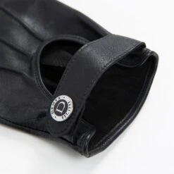 Men’s Three-Point Leather Driving Gloves With Wristwatch Cut-out -Dents mens leather watch gloves black open cuff