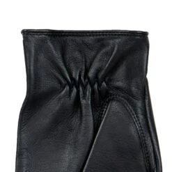 Men’s Three-Point Leather Driving Gloves With Wristwatch Cut-out -Dents mens leather watch gloves black palm cuff