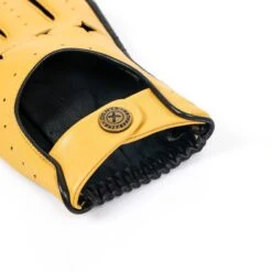 Men's The Suited Racer Touchscreen Leather Driving Gloves -Dents mens the suited racer leather driving gloves cork black open cuff