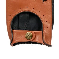 Men's The Suited Racer Touchscreen Leather Driving Gloves -Dents mens the suited racer leather driving gloves tan black cuff strap