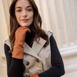 Women's Heritage Cashmere-Lined Leather Gloves -Dents womens heritage cashmere leather gloves cognac 1