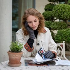 Women’s Wool-Lined Leather Gloves With Buttons And Piping -Dents womens leather gloves with buttons mocca