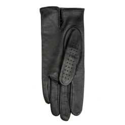 Women’s Perforated Leather Gloves -Dents womens perforated leather gloves black single palm