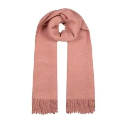 Women’s Pleated Plain Scarf With Tassels