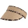 Women’s Straw Sun Visor With Animal Print Trim
