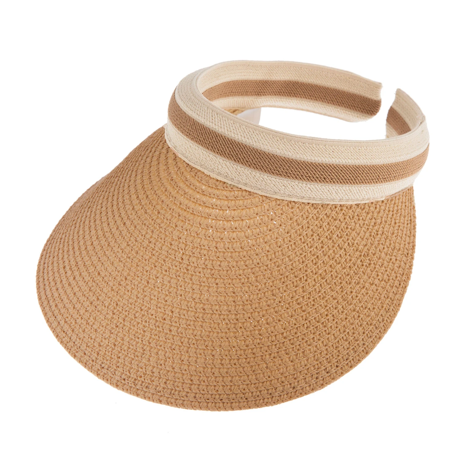 Women's Straw Sun Visor With Ribbon Band - Image 10